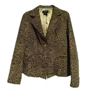 Mark Alan Leopard Leather Jacket M animal print mob boss classic preppy